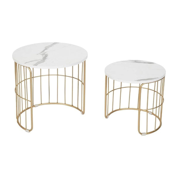 Nature Lover Golden Nesting Table Set of Two - Center Table.