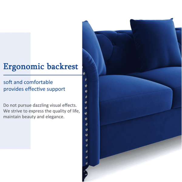 Jack & Hill Chesterfield Suede Sofa Set - Luxe Maple