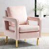 Jojo Upholstered Accent Chair in Suede Pink
