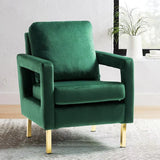 Jojo Upholstered Accent Chair in Suede Green