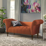 Loveseat Quilted Suede Lounger Orange