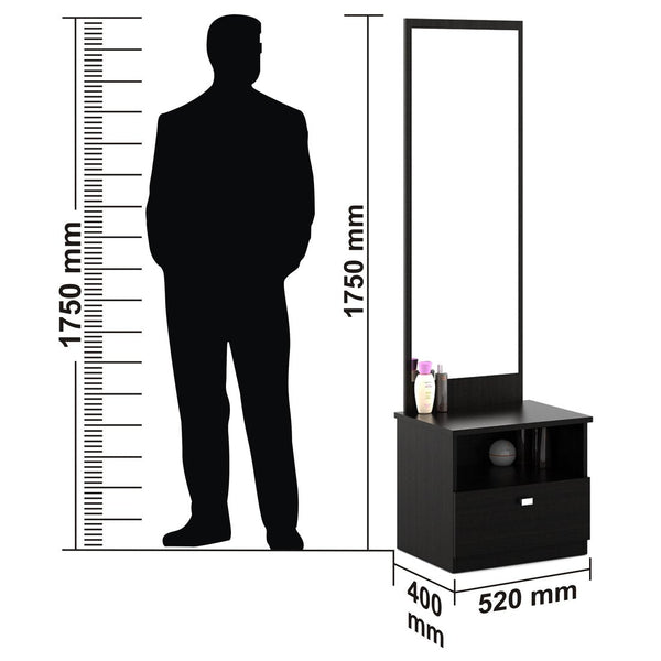 Spacewood Value Engineered Wood Dressing Table (Natural Wenge) - Luxe Maple