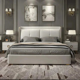 Tony Luxury Upholstered Bed in Leatherette King Pro