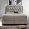 Apollo Upholstered Bed with Drawers Storage in Suede King Pro