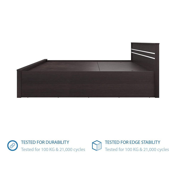 Sirca Wooden Bed With Storage in Brown Color - Luxe Maple