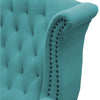 Wayside Chesterfield Wing Chair in Blue Color - Luxe Maple
