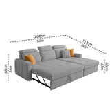 Casa L-Shaped Sectional Sofa Cum Bed