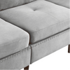 Glossy Sectional Suede Sofa Set With Ottoman - Luxe Maple