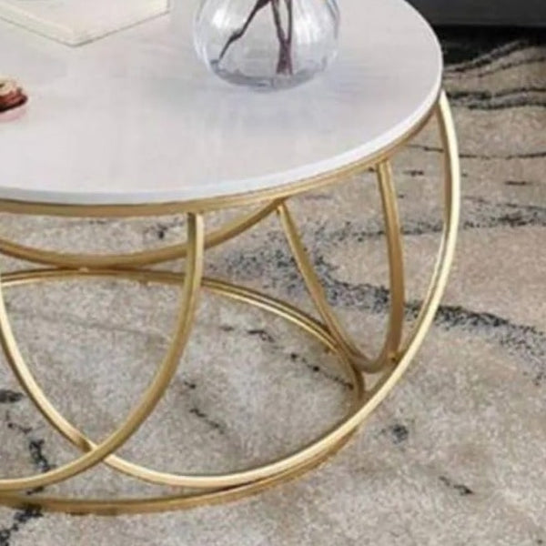 Rolvo Center Table in Gold Finish.