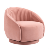 Barrel Arm Chair Embossing Fleece Upholstered Accent Sofa Chair