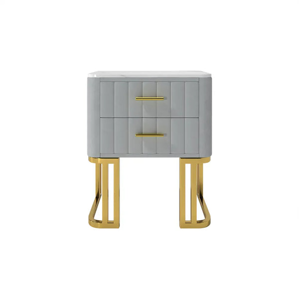 Gello Side Table in 2 Drawers in SS Frame.