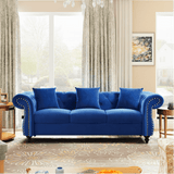 Jack & Hill Chesterfield Suede Sofa Set Blue