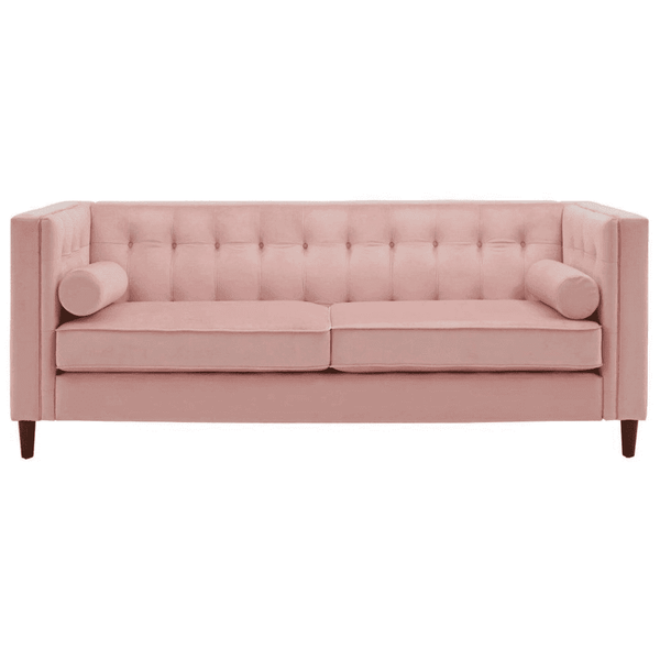 Brew Pink Suede Sofa or Loveseat with Pillows - Luxe Maple
