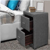 Atris Fabric Bedside Table with 2 Drawers.