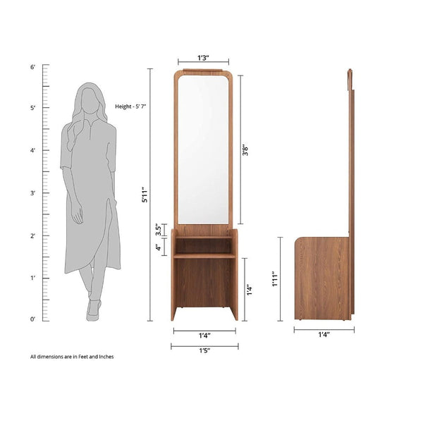 Rolex Dressing Table In Walnut Color - Luxe Maple