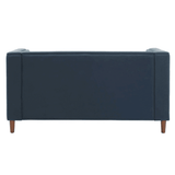 Brew Tuxedo Faux Leatherette Sofa with Accent Pillows