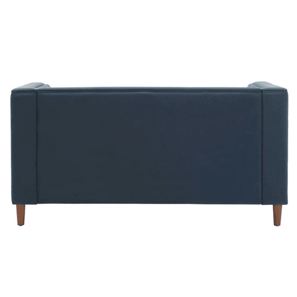 Brew Tuxedo Faux Leatherette Sofa with Accent Pillows - Luxe Maple