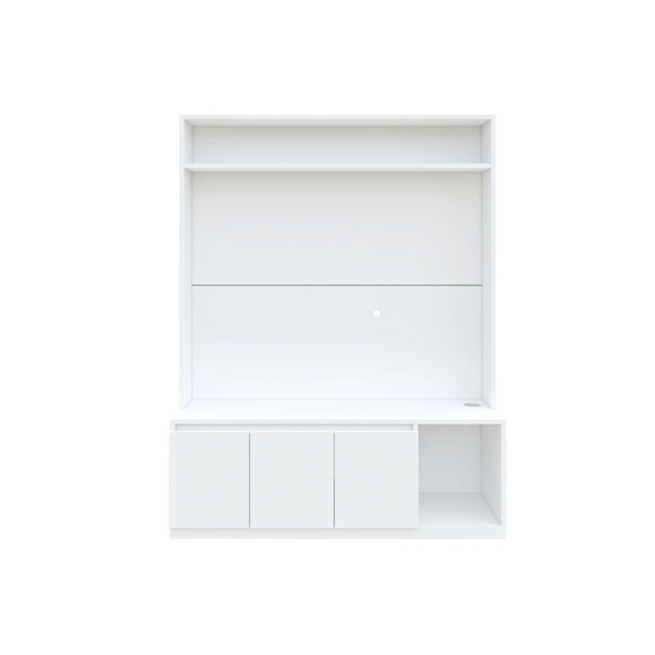 Union TV Unit- Frosty White - Luxe Maple