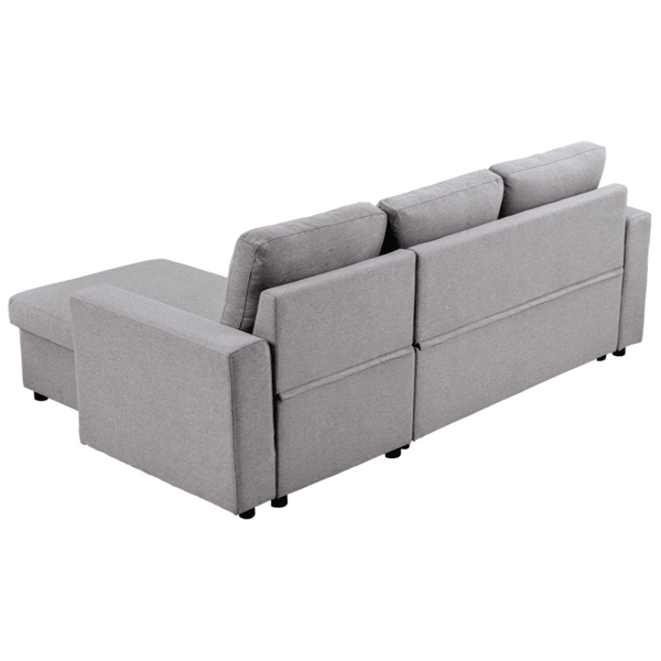 Roxy L-Shaped Sectional Storage Sofa Cum Bed - Luxe Maple