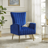 Bells Wing Back Chair Blue