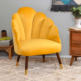 Peacock Suede Accent Chair Yellow
