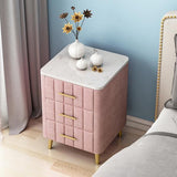Masco Upholstered 3 Drawer Bedside Pink