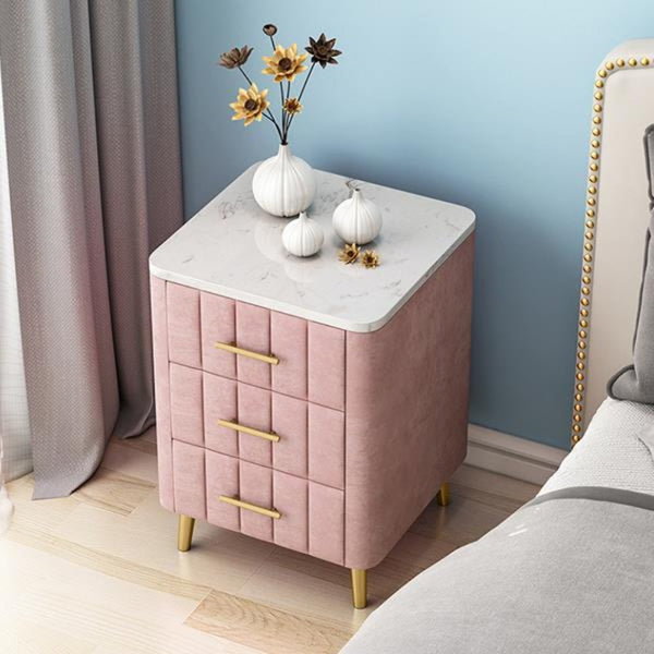 Masco Upholstered 3 Drawer Bedside.