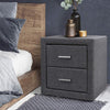 Atris Fabric Bedside Table with 2 Drawers.