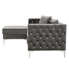 Lotus Grey Chesterfield Sectional Sofa Set - Luxe Maple