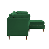Glossy Sectional Suede Sofa Set With Ottoman