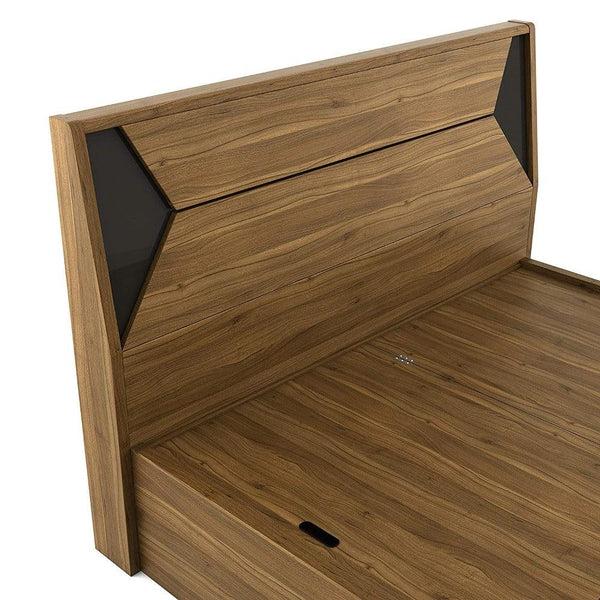 Dollo Wooden Bed In Tan With Storage - Luxe Maple