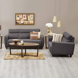 Zolo Suede Sofa Set in Grey Color Charcoal