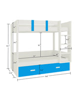 Adona Bunk Bed In White - Luxe Maple