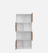 Akaya Bookshelf In White & Walnut - Luxe Maple