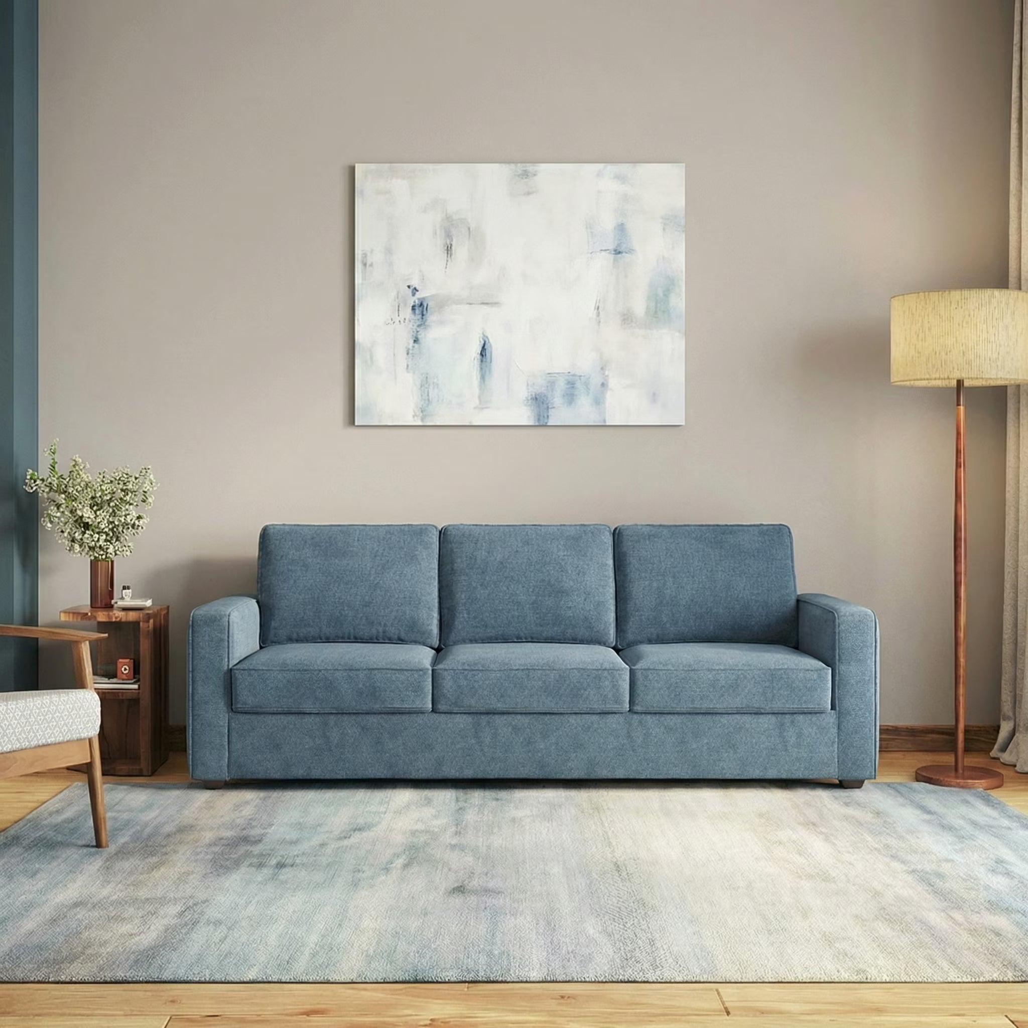 Apollo Suede Sofa Set - Luxe Maple Gray