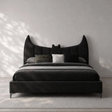 Batman Luxury Upholstered Kids Bed In Black Suede