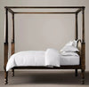 Mid Century Solid Wood Luxury Poster Bed in Dark Brown.