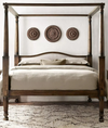 Mid Century Solid Wood Luxury Poster Bed in Dark Brown.