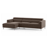 Chessa Sectional Suede Sofa Set - Luxe Maple