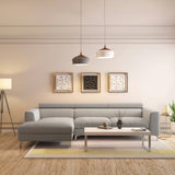Chessa Sectional Suede Sofa Set - Luxe Maple Grey