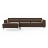 Chessa Sectional Suede Sofa Set - Luxe Maple