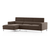 Chessa Sectional Suede Sofa Set - Luxe Maple