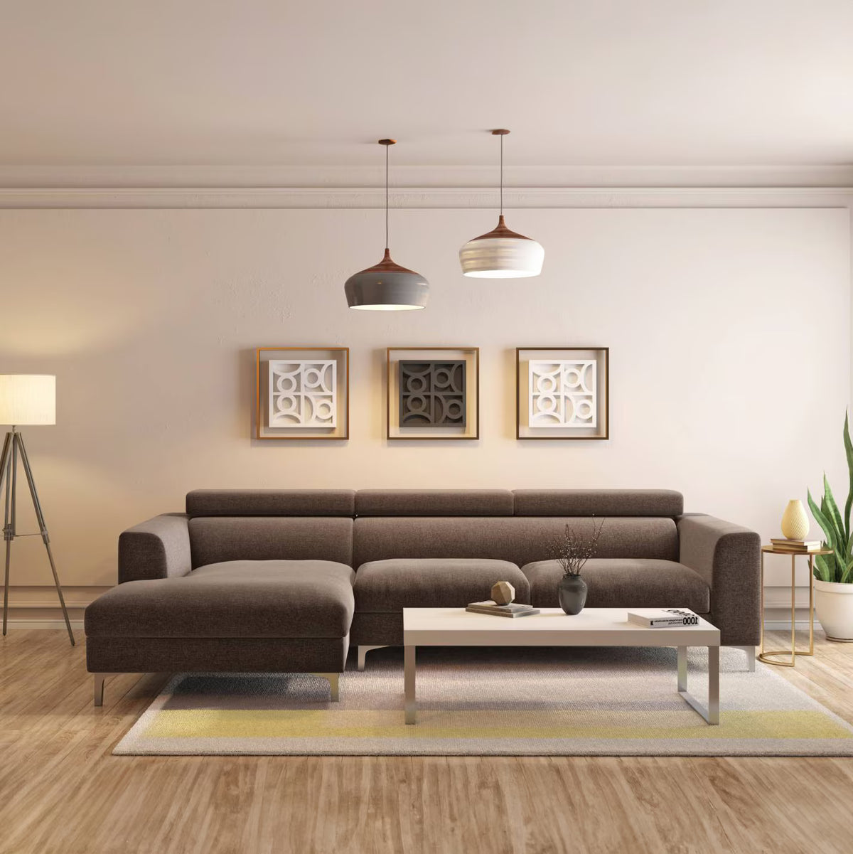 Chessa Sectional Suede Sofa Set