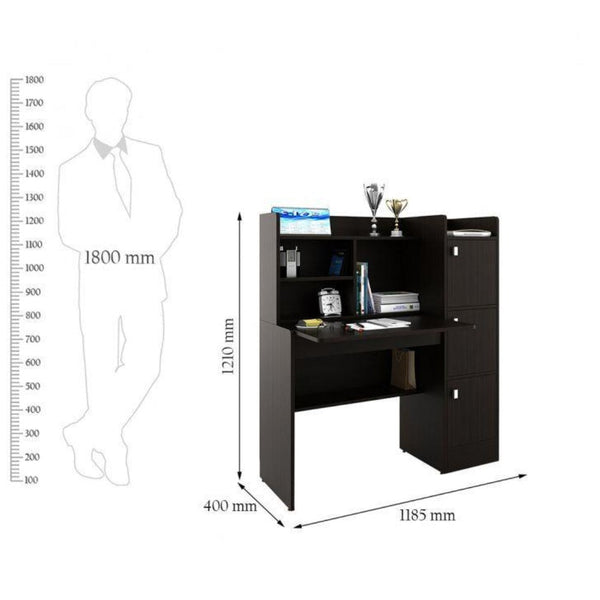 Roxy Study Table in Wenge Color - Luxe Maple