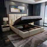 Dolcy Pro Luxury Upholstered Bed in Leatherette | Designer Bed - Luxe Maple
