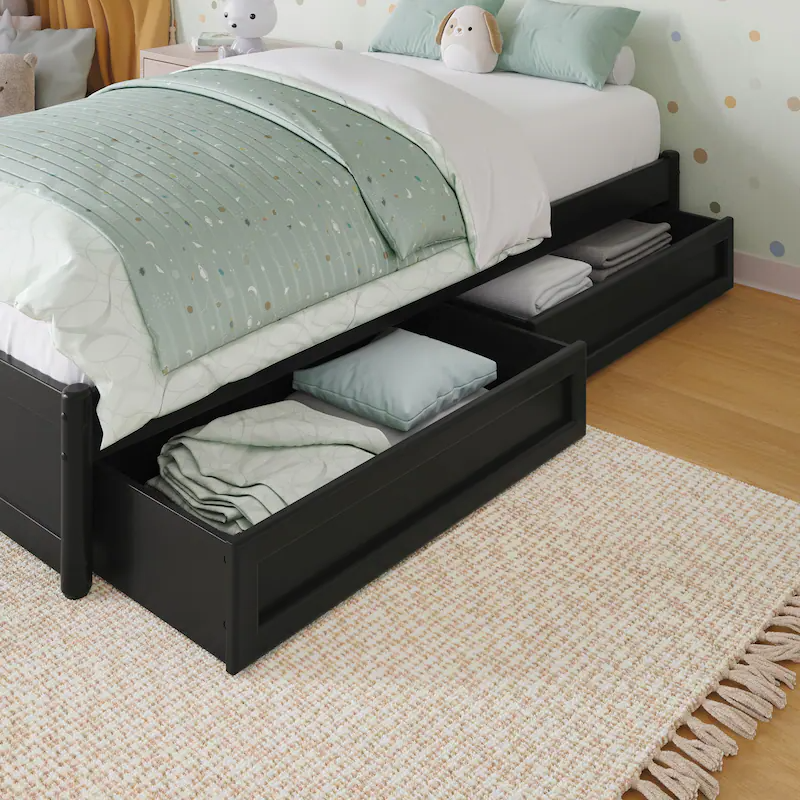 Additional Storage - Side Drawers Storage (Manual Storage Bed) - Luxe Maple Non Storage