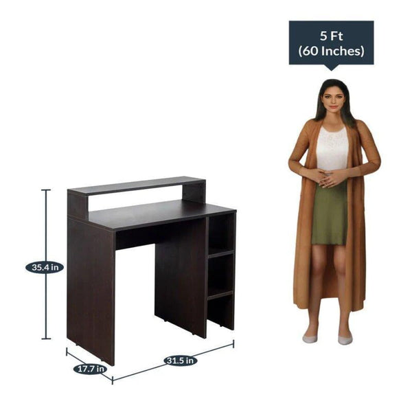 Rollen Study Table in Wenge Color - Luxe Maple