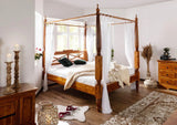 Erica Sheesham Wood Luxury Poster Bed in Honey Teak