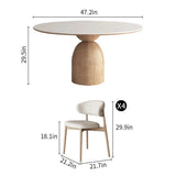European Round Premium Dining Table Set in Teak Wood | Luxury Set - Luxe Maple