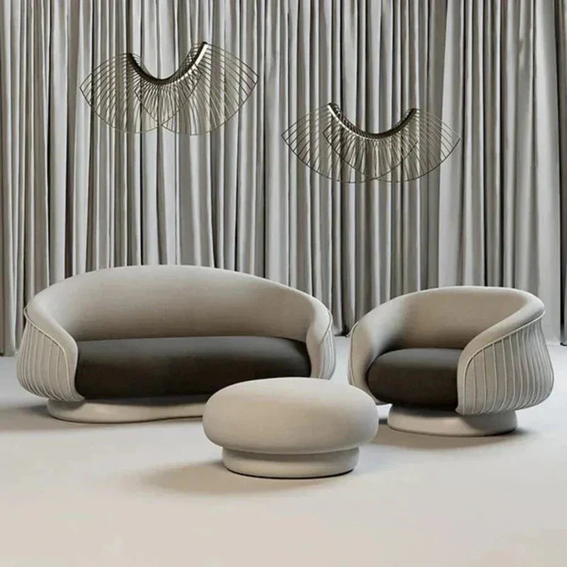 Mastro Premium Sofa Set in Suede Puff